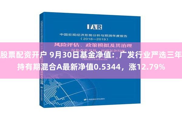 股票配资开户 9月30日基金净值：广发行业严选三年持有期混合A最新净值0.5344，涨12.79%