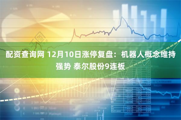 配资查询网 12月10日涨停复盘：机器人概念维持强势 泰尔股份9连板